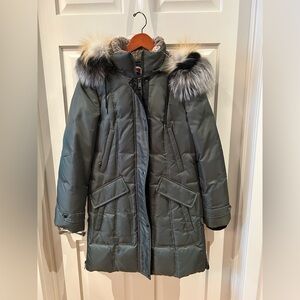 Women's Gray Fur-Trimmed Parka by 1 Madison
